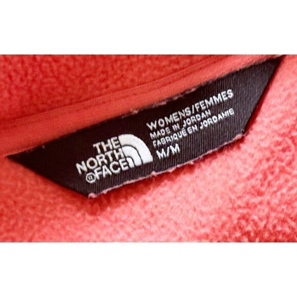 NORTH FACE Women's Orange / Peach & Dark Grey 1/4 Button Fleece Pullover… - Picture 7 of 8